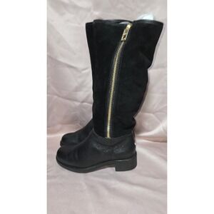 Coach Knee High Boots  Black Bailey Safari Leather Suede Zip Boot Size 5.5B